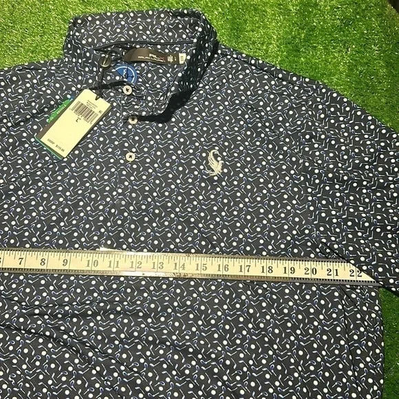 Ralph Lauren RLX - Navy Blue All Over Print Performance Polo - Large - Picture 2 of 8